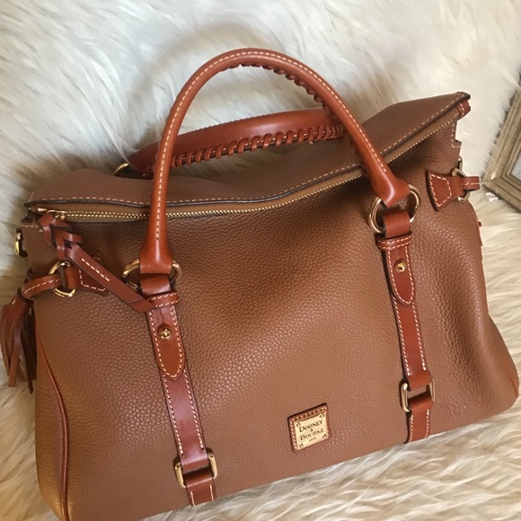 Dooney & Bourke Lrg pebble satchel in caramel tan - Picture 11 of 16